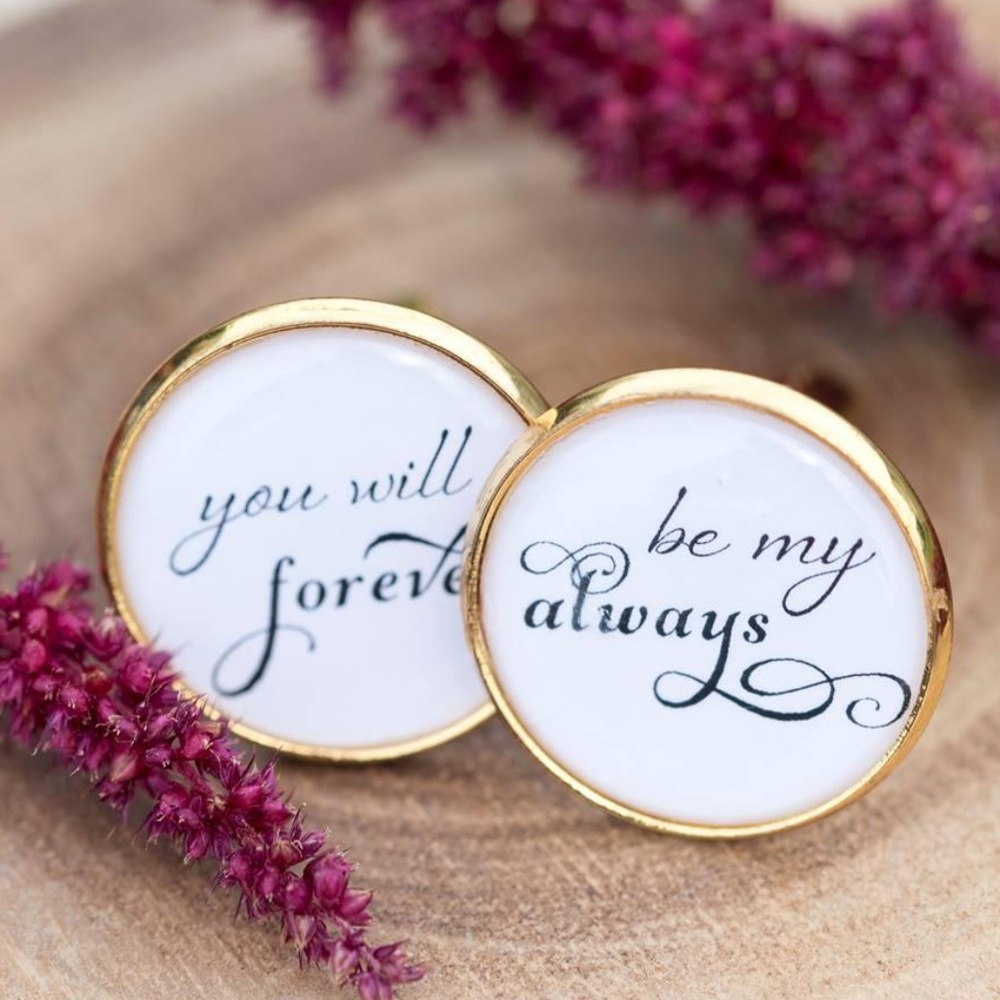 NEW Handmade “You Will Forever Be My Always” Men’s Cufflinks | Groom Gift